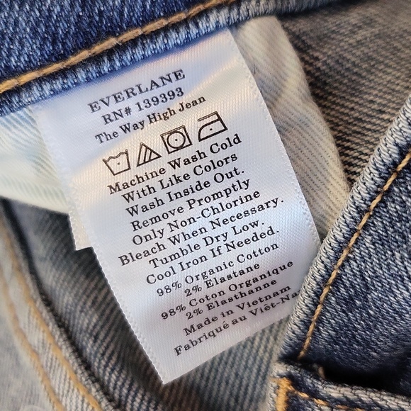 Everlane Distressed Way High Straight Jeans sz 33 - Picture 6 of 6